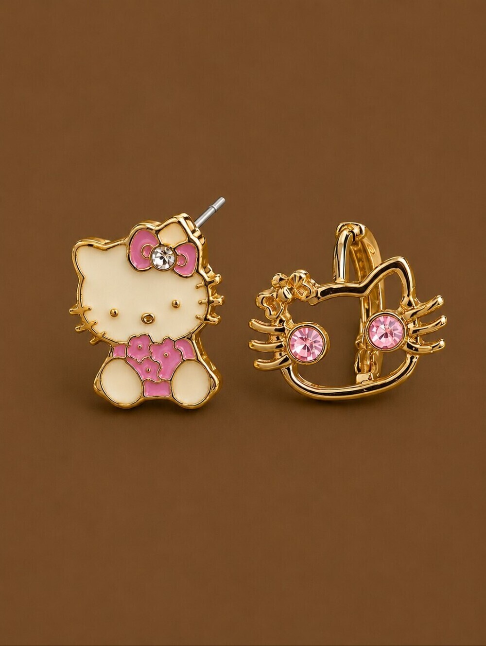 Cute Hello Kitty Mismatched Post Hoop Kidcore Earrings